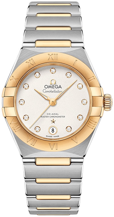 Женские часы Omega Constellation 131.20.29.20.52.002, механизм механический хронометр с автоподзаводом, циферблат серебристый, браслет нержавеющая сталь + золото 18к — Изображение 1