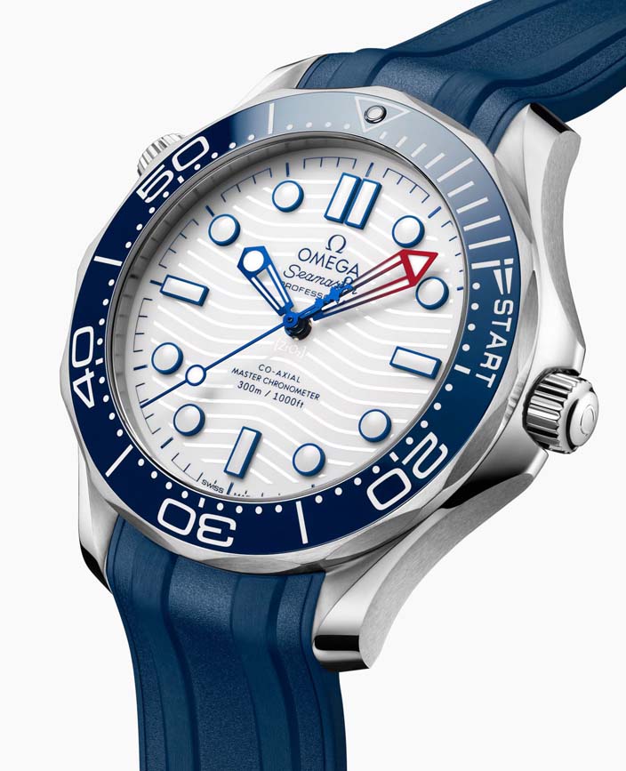 Мужские механический с автоподзаводом часы Omega Seamaster Diver 300 m 210.32.42.20.04.002 белый каучук — Изображение 3