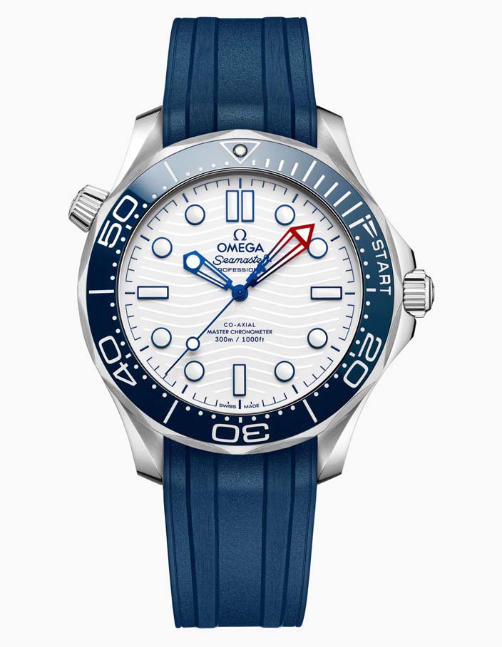 Мужские механический с автоподзаводом часы Omega Seamaster Diver 300 m 210.32.42.20.04.002 белый каучук — Изображение 1