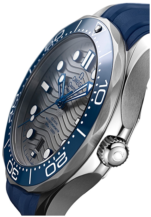Мужские часы Omega Seamaster Diver 300 m 210.32.42.20.06.001, механизм механический хронометр с автоподзаводом, циферблат серебристый, браслет каучук — Изображение 4