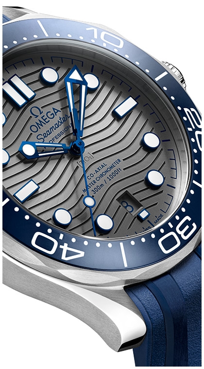 Мужские часы Omega Seamaster Diver 300 m 210.32.42.20.06.001, механизм механический хронометр с автоподзаводом, циферблат серебристый, браслет каучук — Изображение 5
