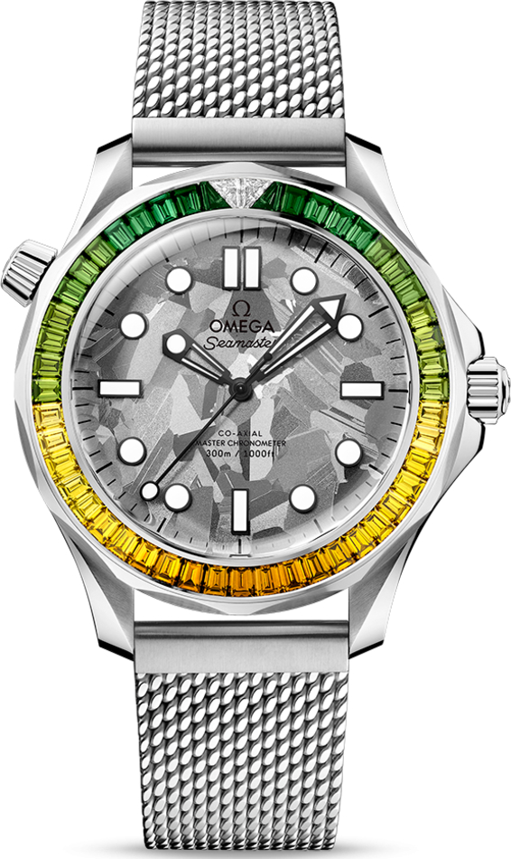 Мужские часы Omega Seamaster Diver 300 m 210.55.42.20.99.001, механизм механический с автоподзаводом, циферблат серый, браслет золотой — Изображение 1