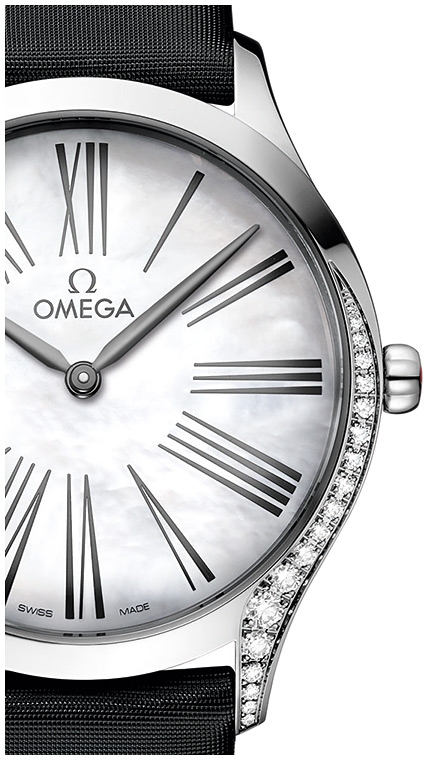 Женские часы Omega De Ville Tresor 428.17.36.60.05.001, механизм кварцевый, циферблат белый, браслет текстиль + кожа — Изображение 2