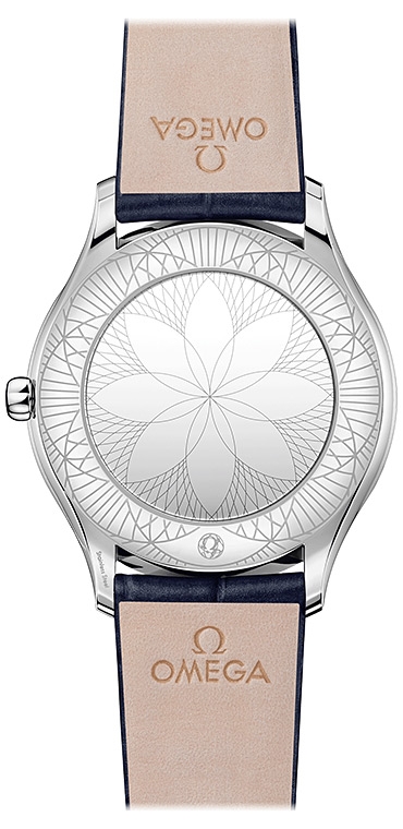 Женские часы Omega De Ville Tresor 428.18.36.60.03.001, механизм кварцевый, циферблат синий, браслет кожа — Изображение 3