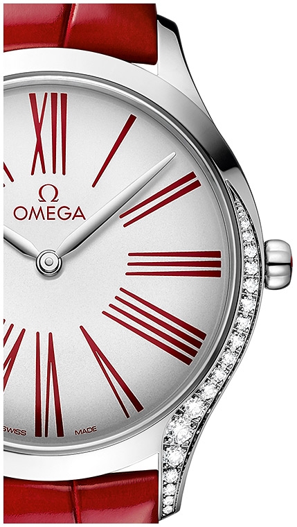 Женские кварцевый часы Omega De Ville Tresor 428.18.36.60.04.002 белый кожа — Изображение 2