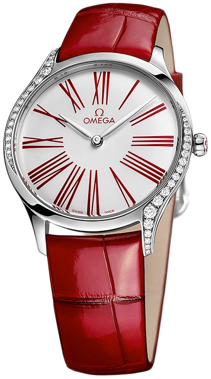 Женские кварцевый часы Omega De Ville Tresor 428.18.36.60.04.002 белый кожа — Изображение 3