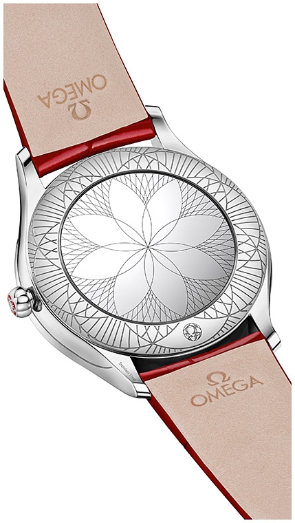 Женские кварцевый часы Omega De Ville Tresor 428.18.36.60.04.002 белый кожа — Изображение 5