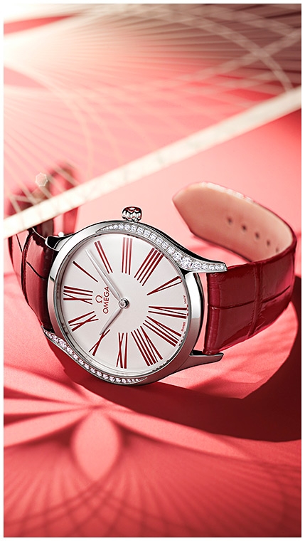 Женские кварцевый часы Omega De Ville Tresor 428.18.36.60.04.002 белый кожа — Изображение 6