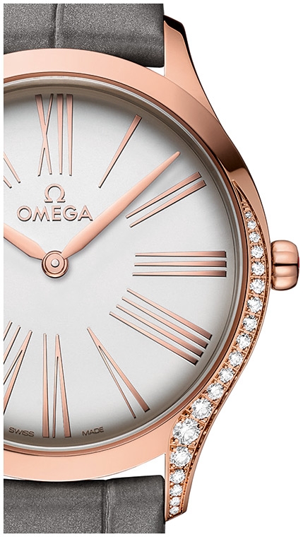 Женские часы Omega De Ville Tresor 428.58.36.60.02.001, механизм кварцевый, циферблат серебристый, браслет кожа — Изображение 2