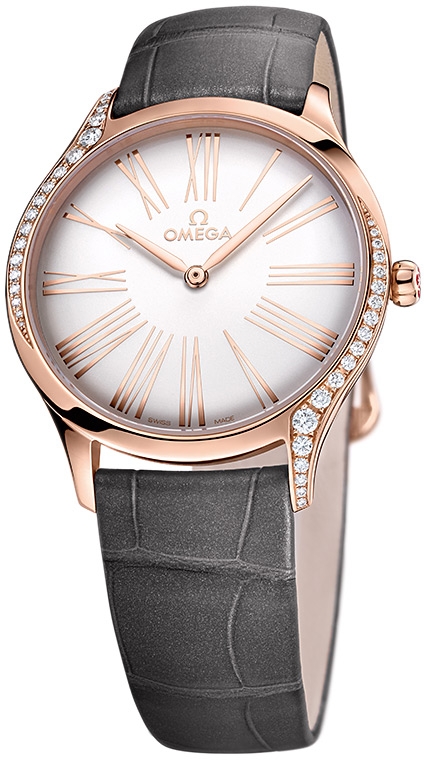 Женские часы Omega De Ville Tresor 428.58.36.60.02.001, механизм кварцевый, циферблат серебристый, браслет кожа — Изображение 3