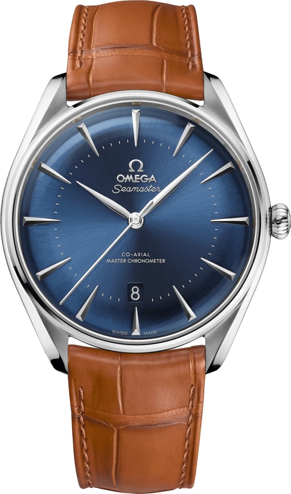 Мужские часы Omega Seamaster City Editions 511.13.40.20.03.002, механизм механический хронометр с автоподзаводом, циферблат синий, браслет кожа аллигатора — Изображение 1