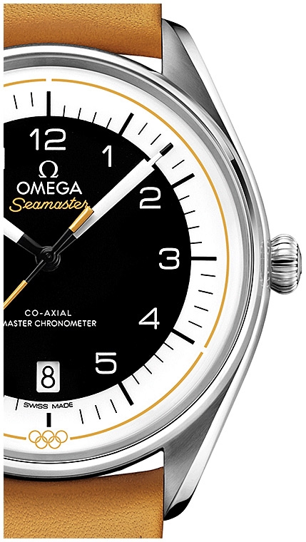 Мужские часы Omega Olympic Official Timekeeper 522.32.40.20.01.002, механизм механический хронометр с автоподзаводом, циферблат черный, браслет кожа — Изображение 2