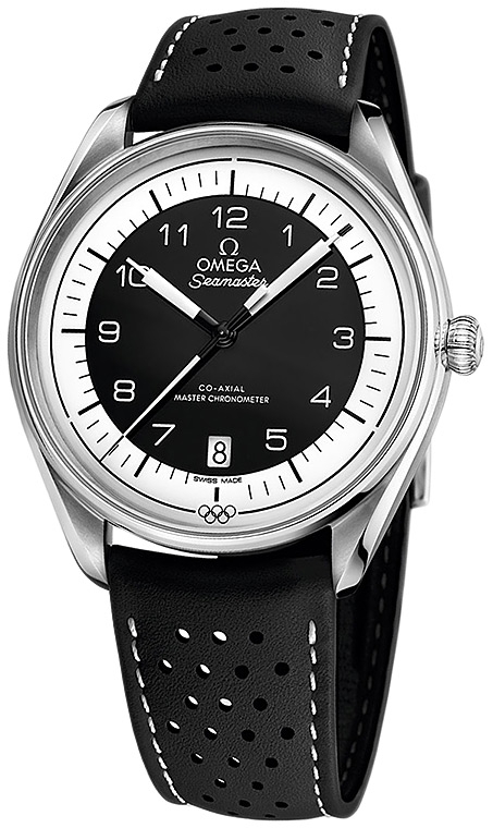 Мужские часы Omega Olympic Official Timekeeper 522.32.40.20.01.003, механизм механический хронометр с автоподзаводом, циферблат черный, браслет кожа — Изображение 3