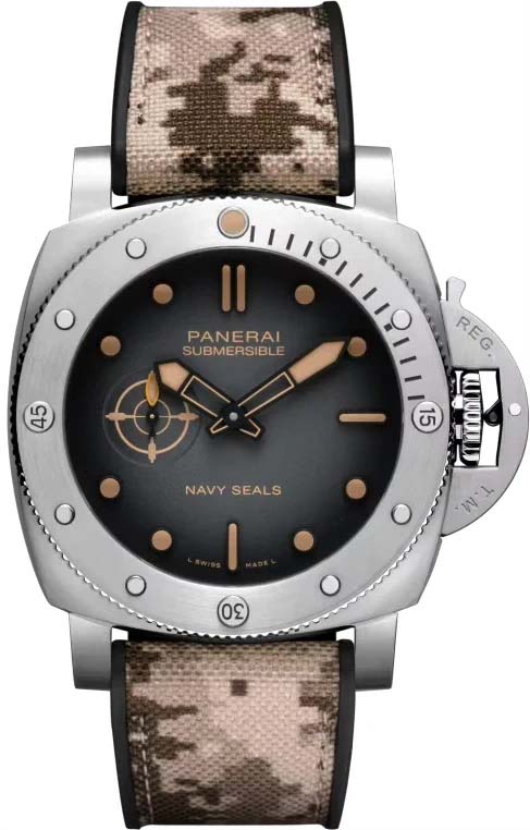 Мужские механические с автоподзаводом часы Panerai Submersible PAM01518 серый текстиль — Изображение 1