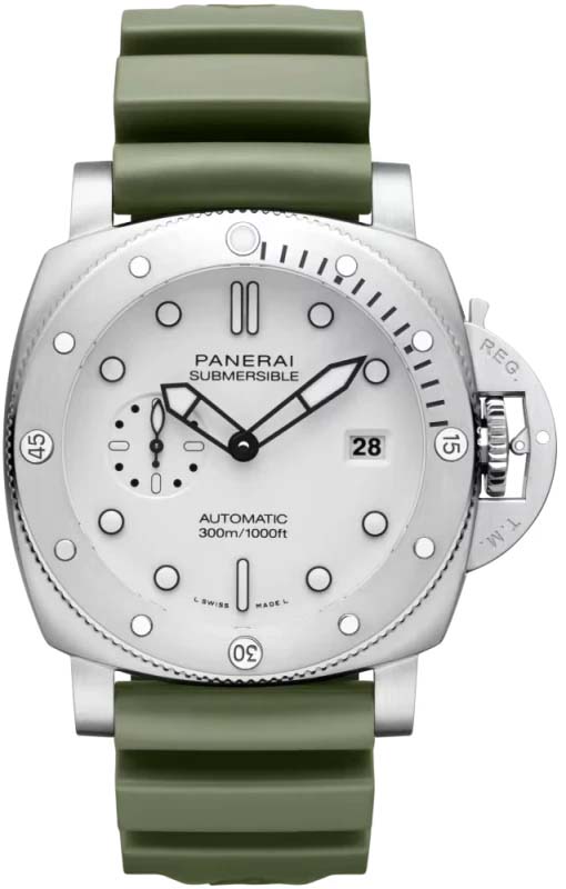 Мужские часы Panerai Submersible PAM01595, механизм механические с автоподзаводом, циферблат белый, браслет каучук — Изображение 1
