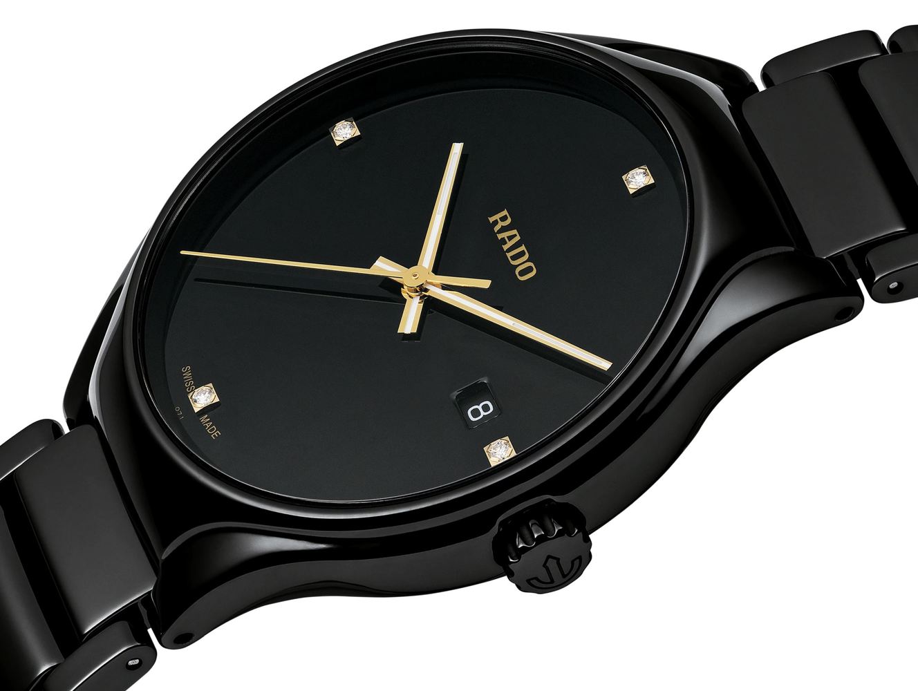 Унисекс кварцевый часы Rado True 073.0238.3.071 черный керамика + титан — Изображение 2