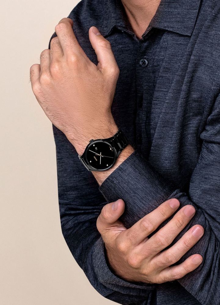 Унисекс кварцевый часы Rado True 073.0238.3.071 черный керамика + титан — Изображение 6