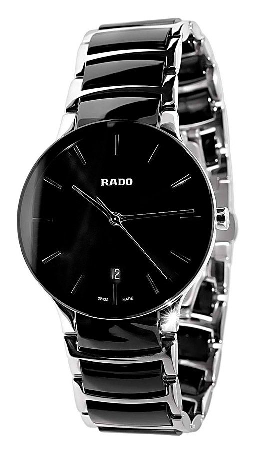 Мужские часы Rado Centrix 073.0934.3.017, механизм кварцевый, циферблат черный, браслет керамика, нержавеющая сталь — Изображение 2