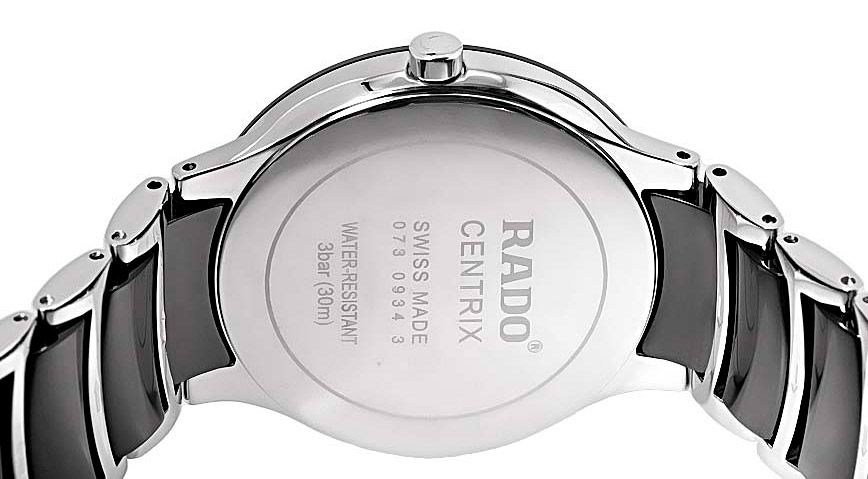 Мужские часы Rado Centrix 073.0934.3.017, механизм кварцевый, циферблат черный, браслет керамика, нержавеющая сталь — Изображение 3