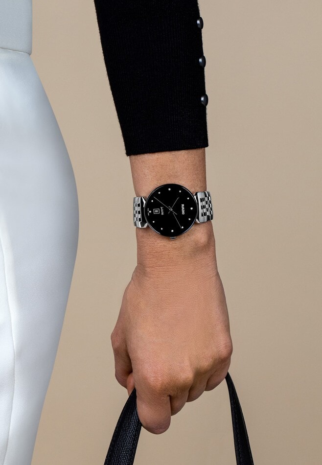 Унисекс часы Rado Florence 073.3912.4.073, механизм кварцевый, циферблат черный, браслет нержавеющая сталь — Изображение 3