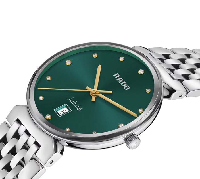 Женские часы Rado Florence 073.3912.4.077, механизм кварцевый, циферблат зеленый, браслет нержавеющая сталь — Изображение 2