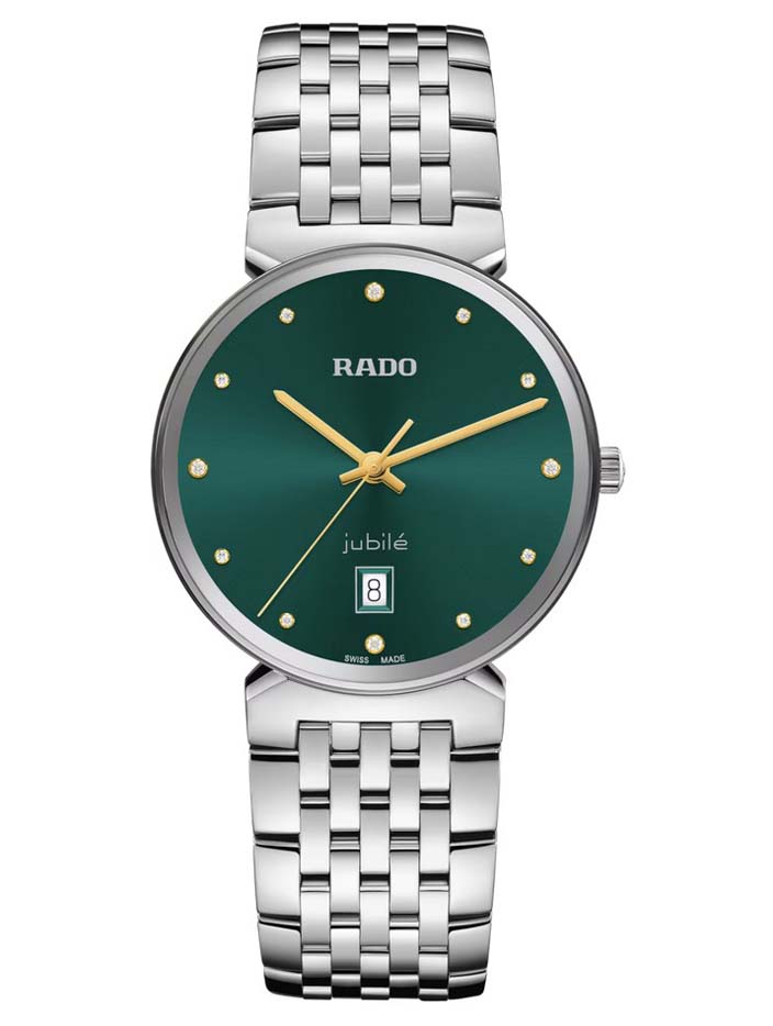 Женские часы Rado Florence 073.3912.4.077, механизм кварцевый, циферблат зеленый, браслет нержавеющая сталь — Изображение 1