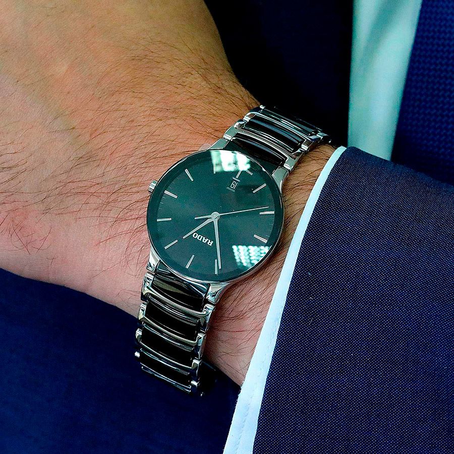 Унисекс часы Rado Centrix 073.6021.3.015, механизм кварцевый, циферблат черный, браслет hержавеющая сталь — Изображение 2