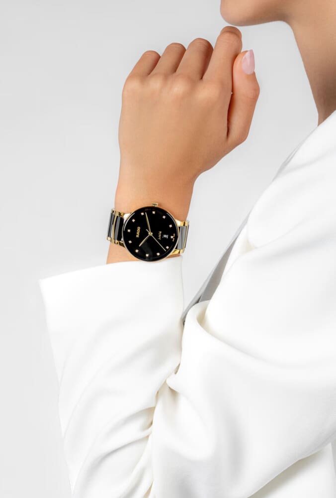 Унисекс кварцевый часы Rado Centrix 073.6022.3.074 черный нержавеющая сталь + pvd + керамика — Изображение 2