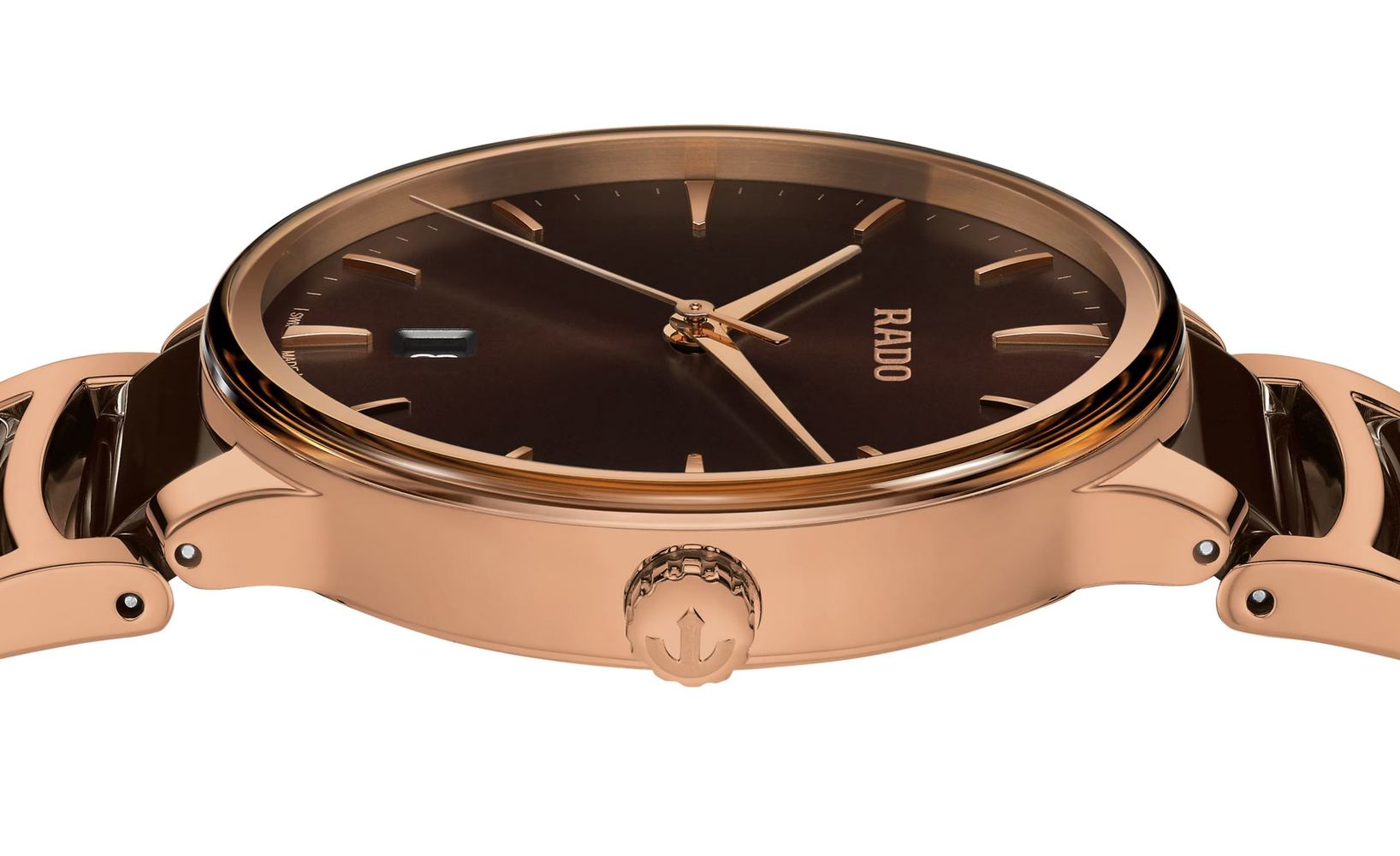 Унисекс кварцевый часы Rado Centrix 073.6023.3.001 коричневый нержавеющая сталь + pvd + керамика — Изображение 3