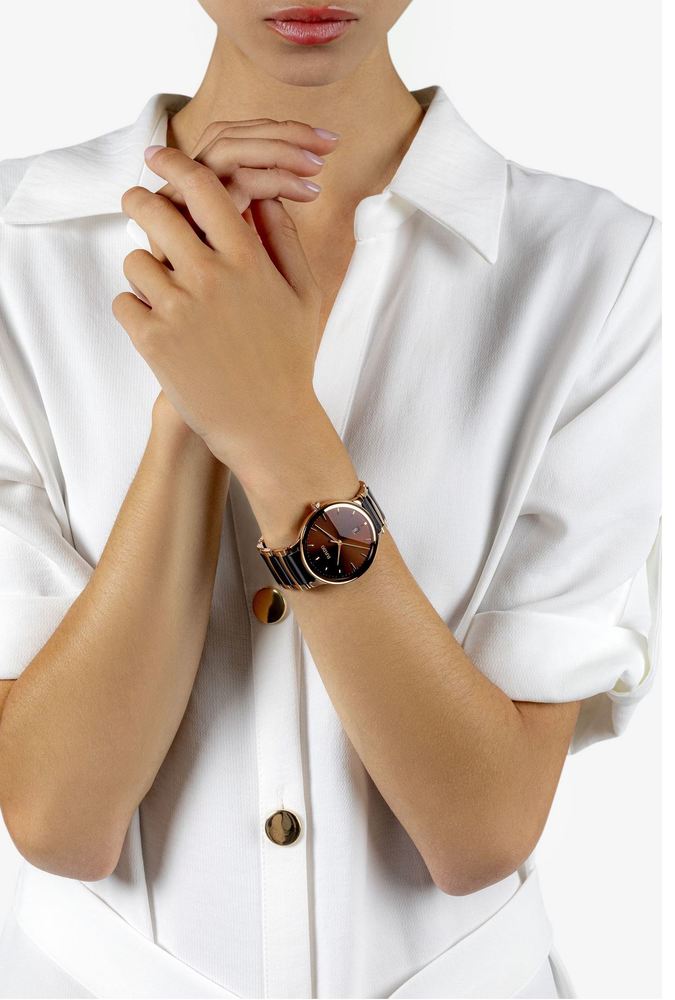 Унисекс кварцевый часы Rado Centrix 073.6023.3.001 коричневый нержавеющая сталь + pvd + керамика — Изображение 7