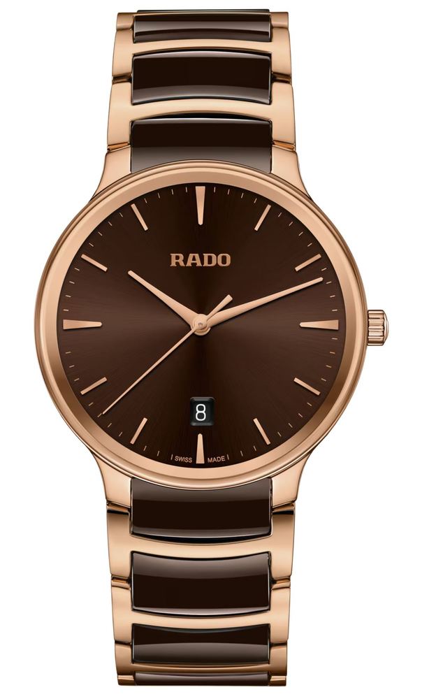 Унисекс кварцевый часы Rado Centrix 073.6023.3.001 коричневый нержавеющая сталь + pvd + керамика — Изображение 1