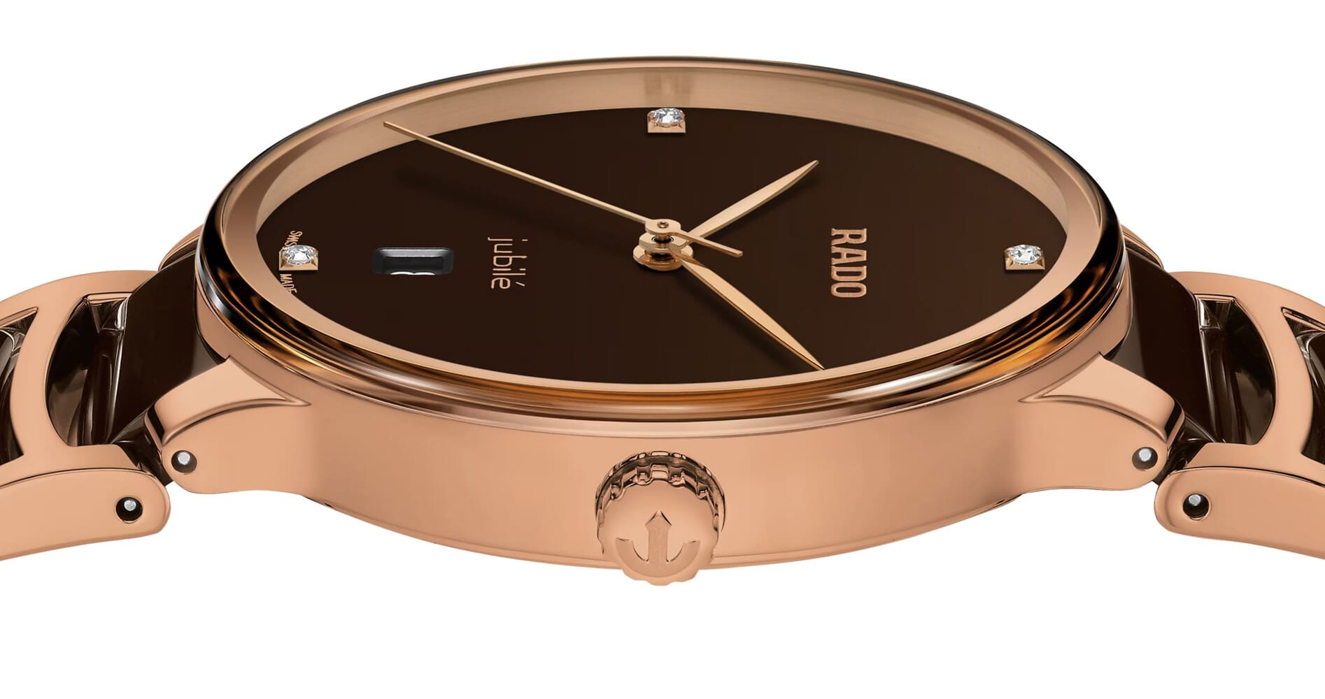 Унисекс кварцевый часы Rado Centrix 073.6023.3.071 коричневый нержавеющая сталь + керамика — Изображение 3