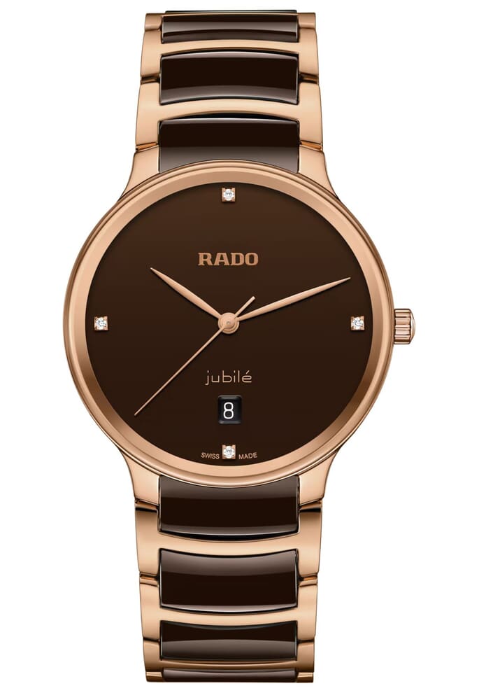 Унисекс кварцевый часы Rado Centrix 073.6023.3.071 коричневый нержавеющая сталь + керамика — Изображение 1