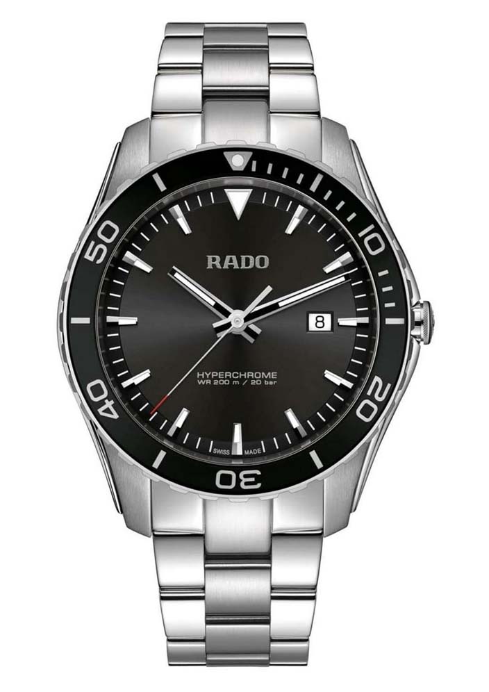 Мужские часы Rado HyperChrome 073.6156.3.016, механизм кварцевый, циферблат черный, браслет нержавеющая сталь — Изображение 1