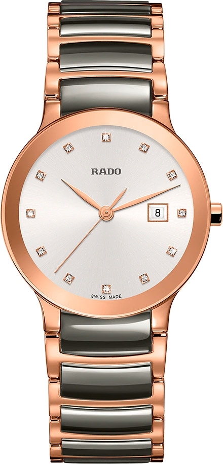 Женские кварцевый часы Rado Centrix 079.0555.3.076 белый керамика  + нержавеющая сталь / pvd-покрытие — Изображение 1