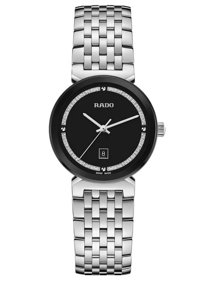 Женские часы Rado Florence 079.3913.4.016, механизм кварцевый, циферблат черный, браслет нержавеющая сталь — Изображение 1