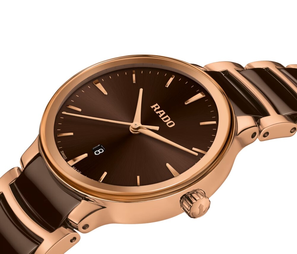 Женские кварцевый часы Rado Centrix 079.6024.3.030 коричневый нержавеющая сталь + pvd + керамика — Изображение 2