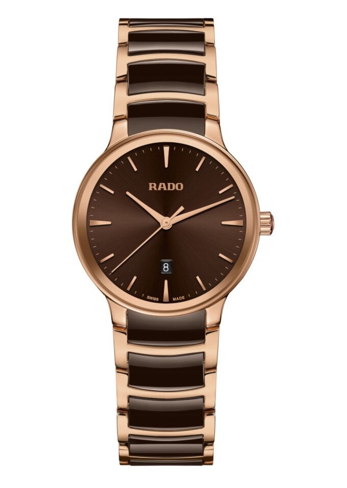 Женские кварцевый часы Rado Centrix 079.6024.3.030 коричневый нержавеющая сталь + pvd + керамика — Изображение 1