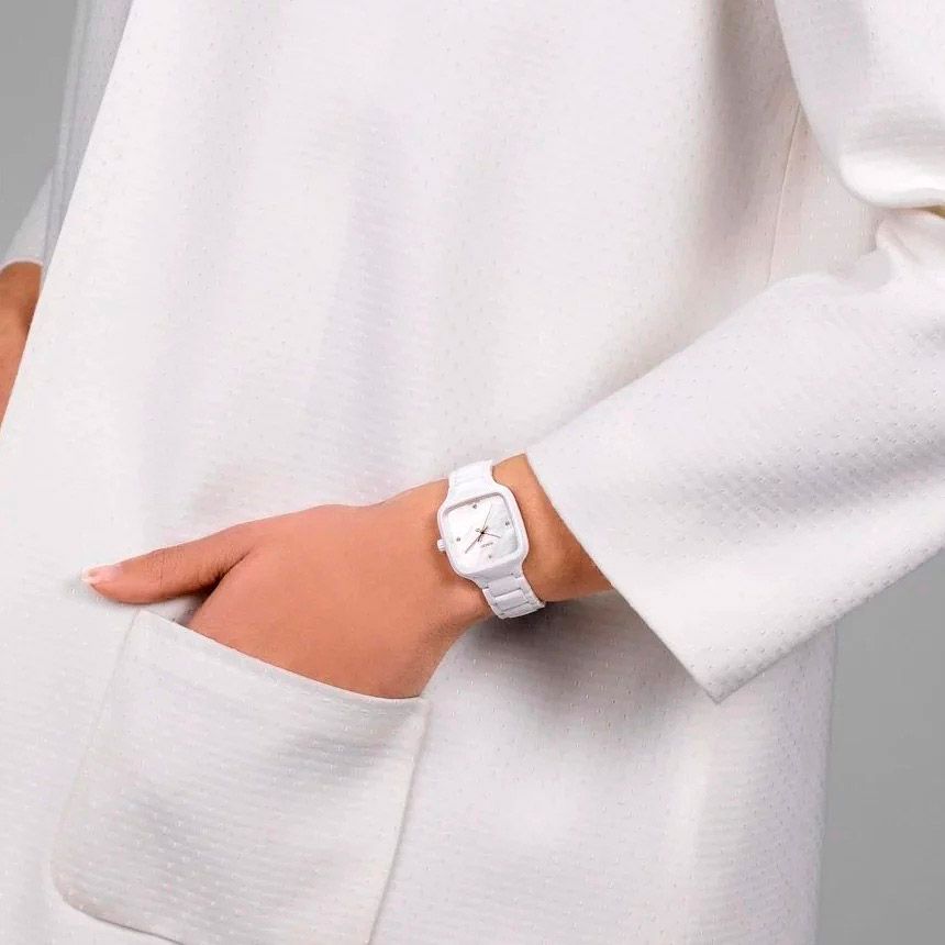 Женские часы Rado True Square 079.6072.3.090, механизм кварцевый, циферблат белый, браслет высокотехнологичная керамика — Изображение 3