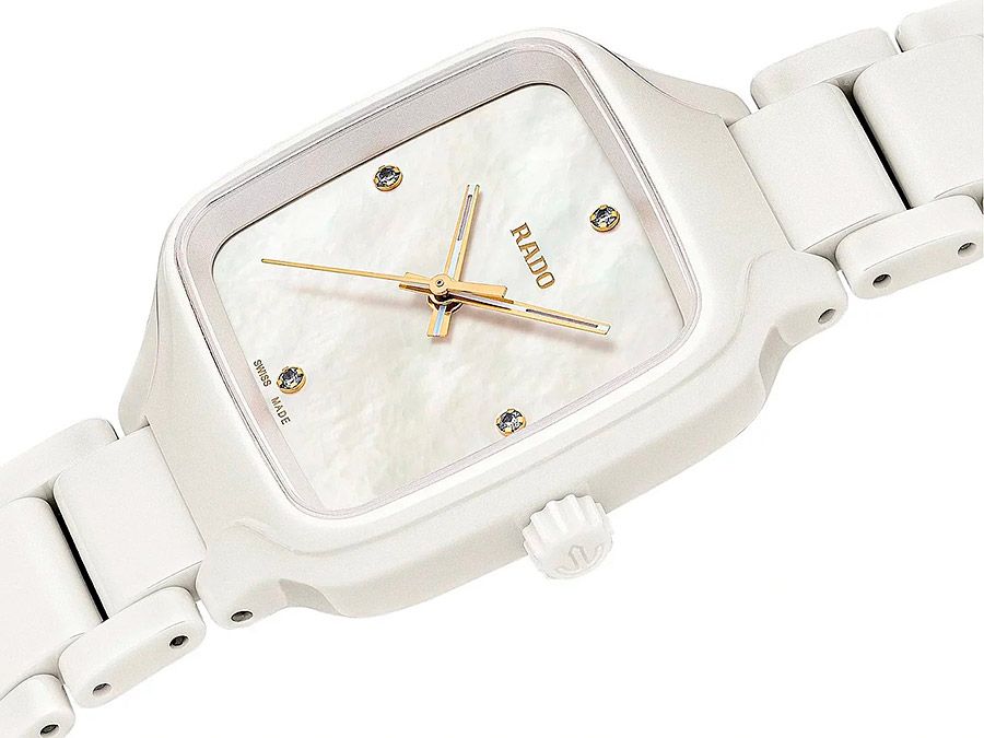 Женские часы Rado True Square 079.6072.3.090, механизм кварцевый, циферблат белый, браслет высокотехнологичная керамика — Изображение 4