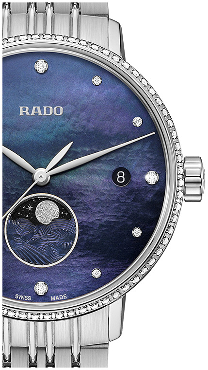 Женские кварцевый часы Rado Coupole Classic 084.3882.4.090 синий нержавеющая сталь — Изображение 2