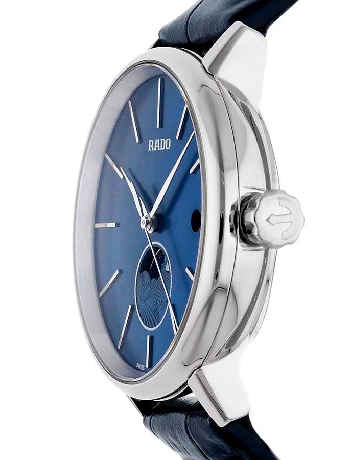 Женские часы Rado Coupole Classic 084.3883.4.191, механизм кварцевый, циферблат синий, браслет кожа — Изображение 2