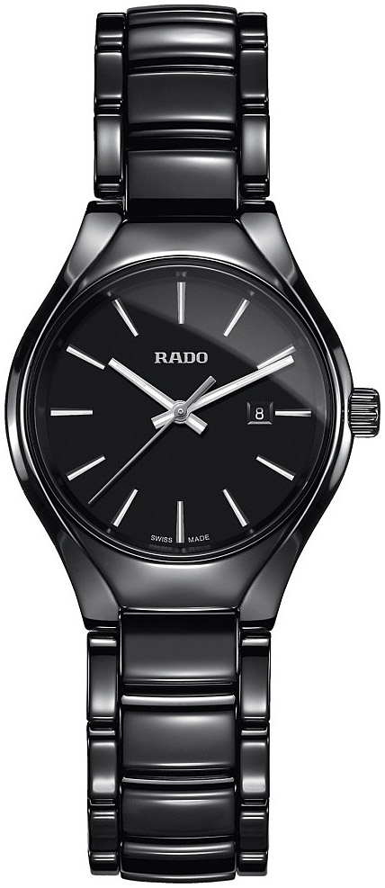 Женские часы Rado True 111.0059.3.015, механизм кварцевый, циферблат черный, браслет керамика — Изображение 1