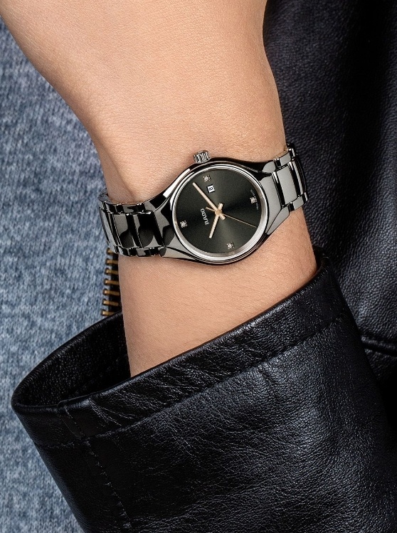 Женские кварцевый часы Rado True 111.0060.3.071 черный плазменная керамика — Изображение 3