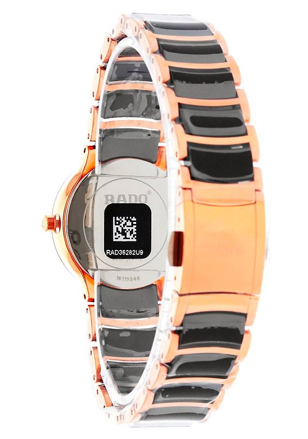 Женские часы Rado Centrix 111.0555.3.071, механизм кварцевый, циферблат черный, браслет нержавеющая сталь + pvd + керамика — Изображение 6