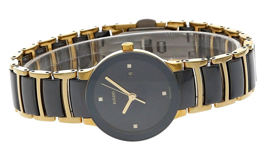 Женские часы Rado Centrix 111.0930.3.071, механизм кварцевый, циферблат черный, браслет нержавеющая сталь + pvd + керамика — Изображение 6