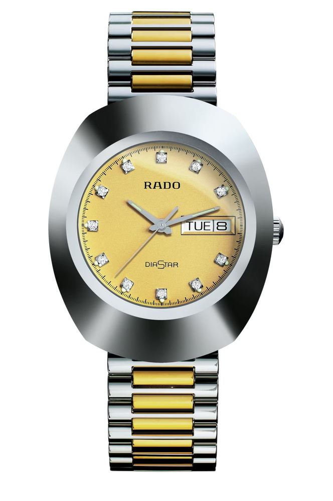 Мужские часы Rado DiaStar 114.0391.3.063, механизм кварцевый, циферблат золотистый, браслет нержавеющая сталь + pvd — Изображение 1