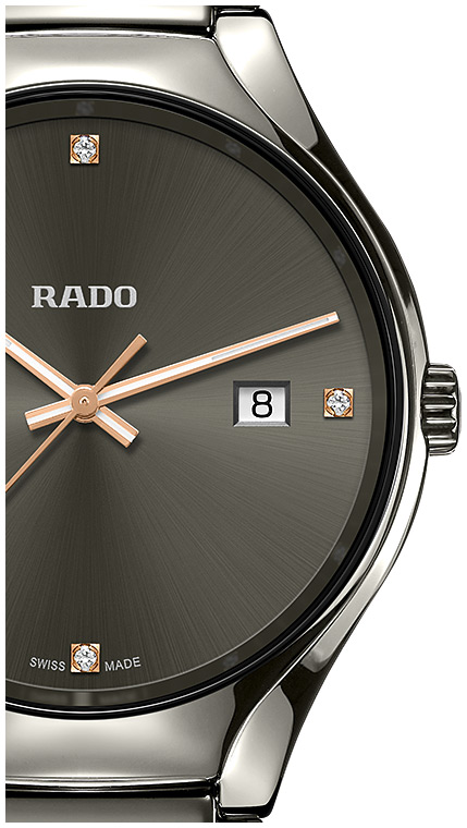 Мужские часы Rado True 115.0239.3.071, механизм кварцевый, циферблат черный, браслет плазменная керамика — Изображение 2