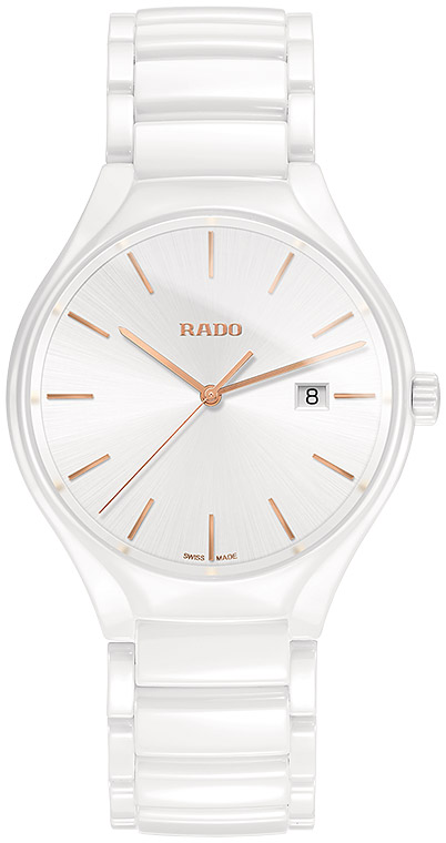 Унисекс часы Rado True 115.0240.3.010, механизм кварцевый, циферблат белый, браслет керамика — Изображение 1