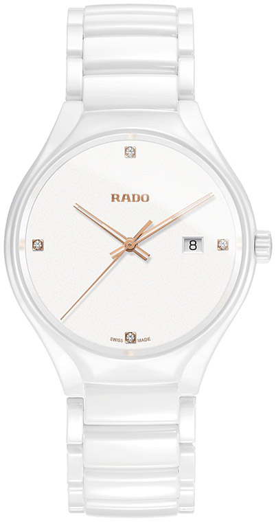 Унисекс часы Rado True 115.0240.3.071, механизм кварцевый, циферблат белый, браслет керамика — Изображение 1